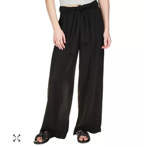 NWT Michael Kors Self-Sash Drapey Crepe Wide-Leg
Pants Black - Picture 1 of 15